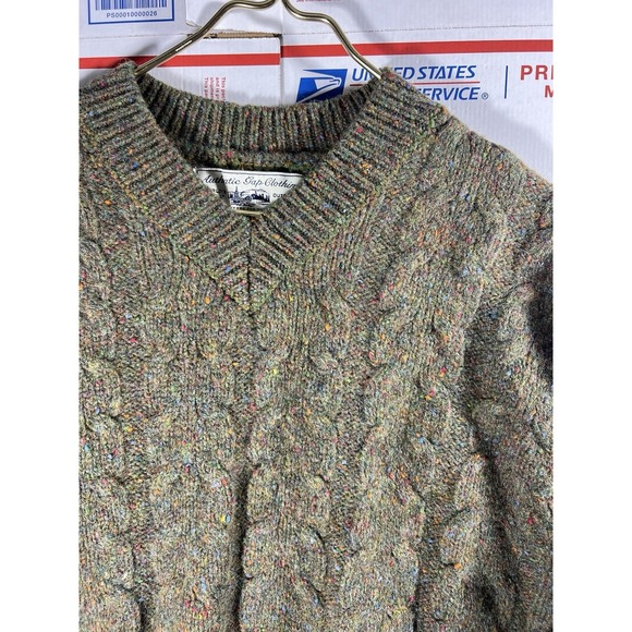 VTG AUTHENTIC GAP CLOTHING 100% Wool Heavy Knit V-Neck Sweater Men's M‎ QUALITY - Picture 3 of 7
